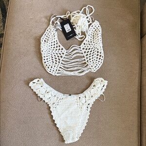 Fashion Nova White Crochet Bikini